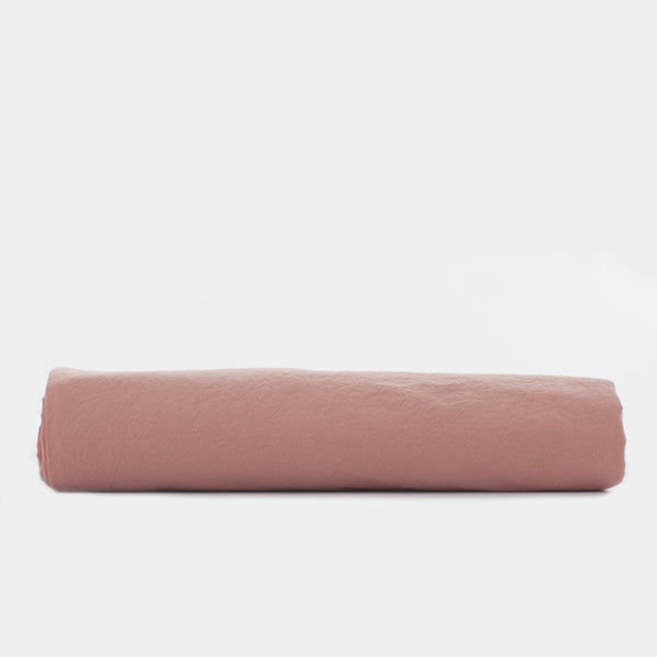 Coral Pink Organic Cotton Relaxed Percale Sheets