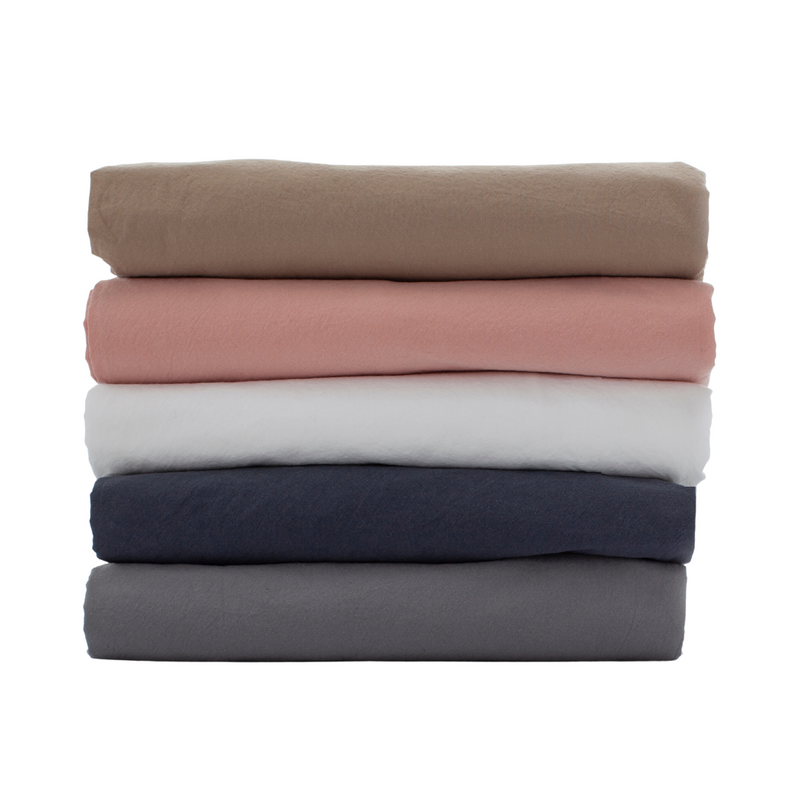 Coral Pink Organic Cotton Relaxed Percale Sheets