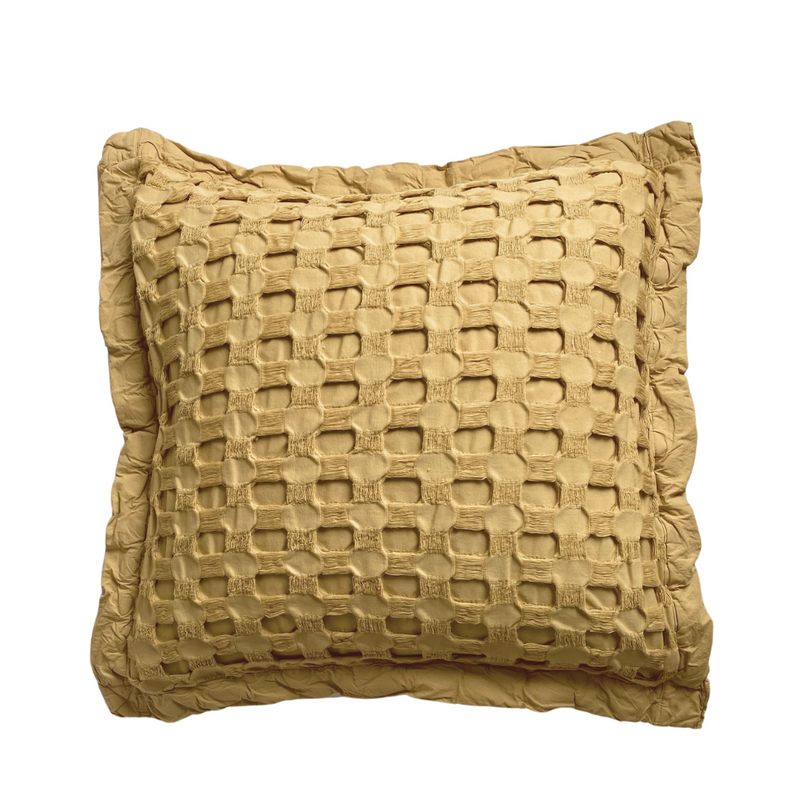 Waffle Organic Cotton Cushion Honeycomb