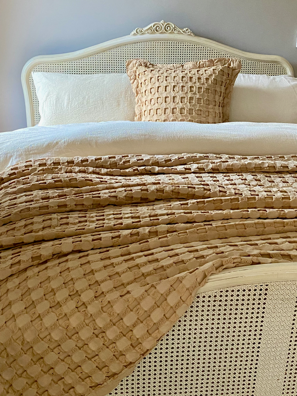 Waffle Organic Cotton Cushion Honeycomb