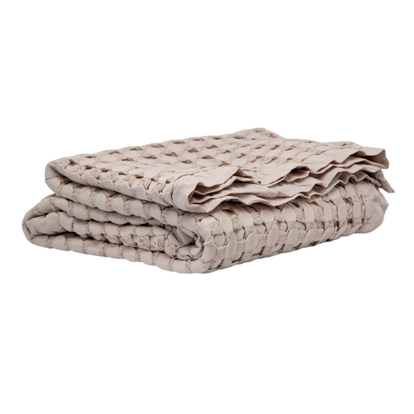 Waffle Organic Cotton Throw Blanket - Stone