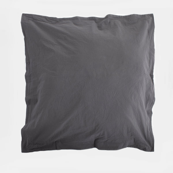 Pebble Grey Relaxed Organic Cotton Euro Pillowcase Set
