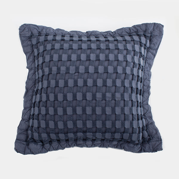 Ocean Blue Organic Cotton Waffle Cushion