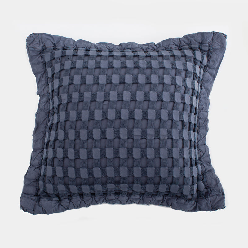 Ocean Blue Organic Cotton Waffle Cushion