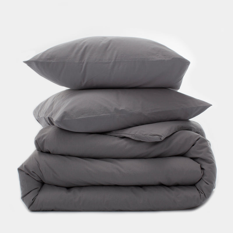 Organic Cotton Relaxed Percale Duvet Cover Set