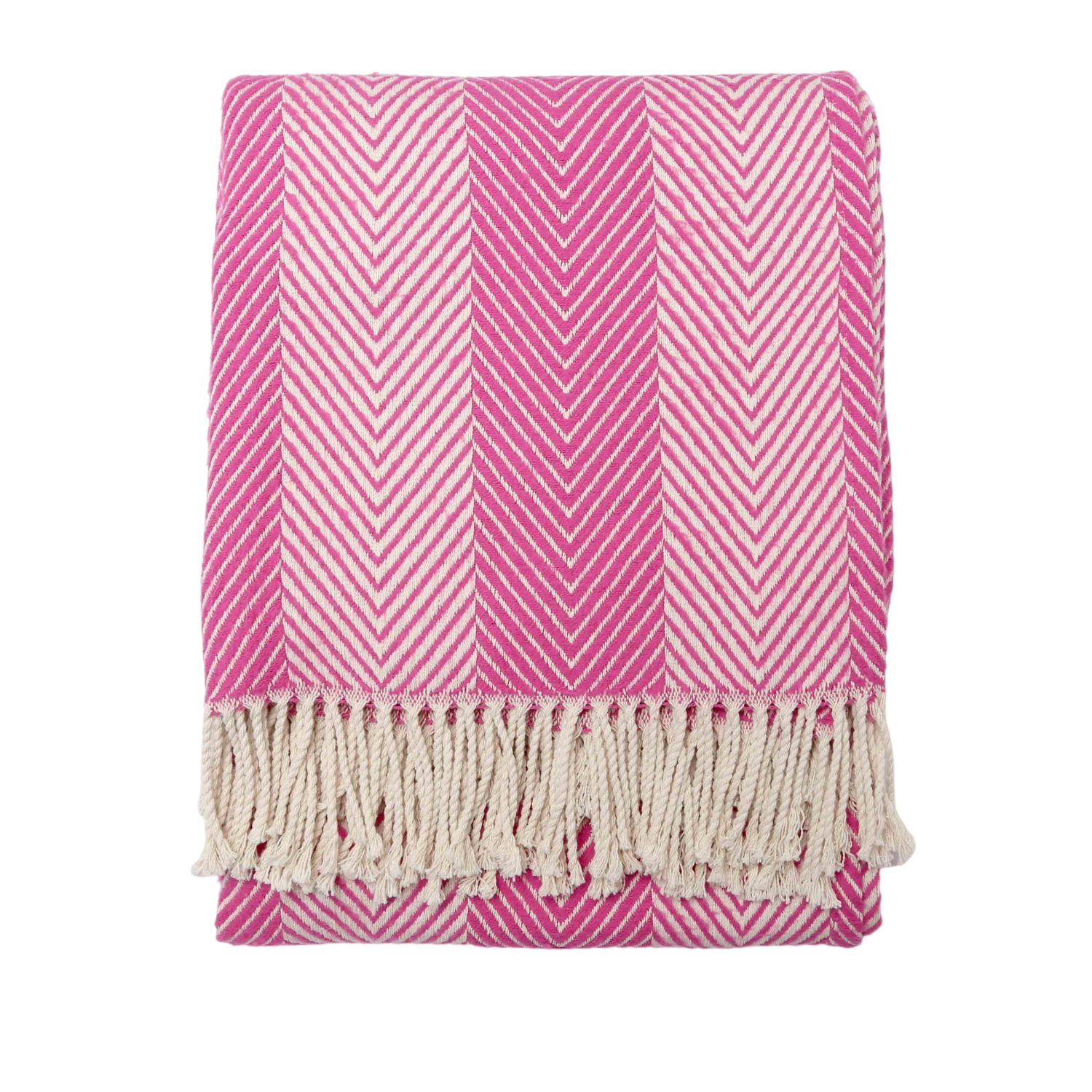 Herringbone Throw in Chevron Pink