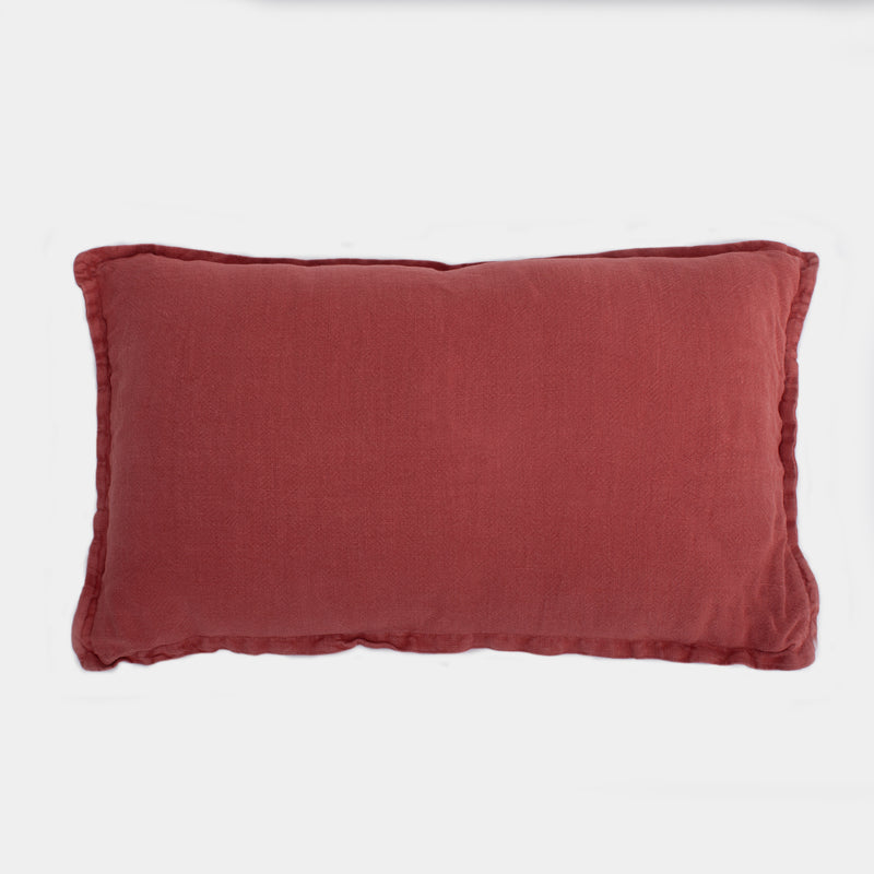 Terracotta Red Linen Scatter Cushion